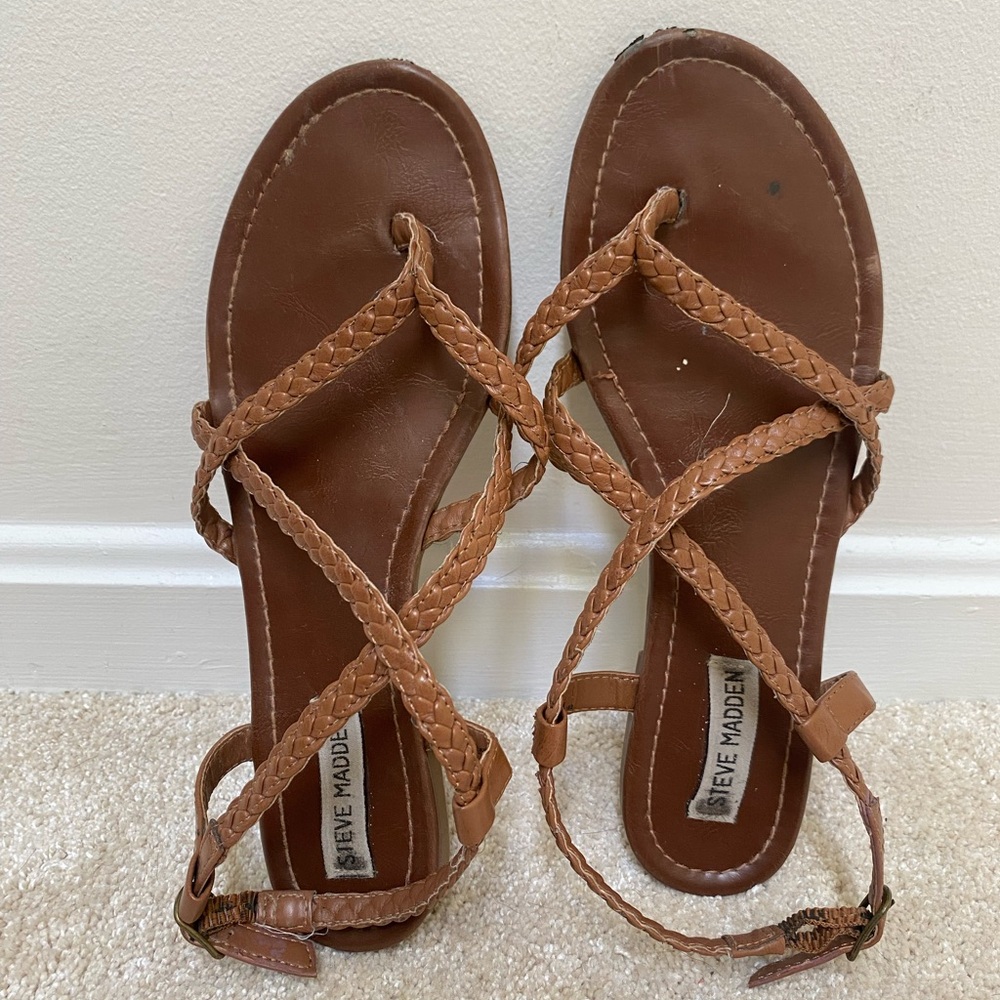 Steve Madden Tan Braided Sandals
